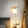 Vägglampor Lucky Bird Lamp Bedroom Bedside Animal Form Harts
