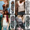 Tatuagens de tatuagem de braço de flor grande impermeável Tatuagens temporárias na variedade de braço completo de adesivos opcionais de tatuagem de braço completo