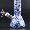 8 "porselein stijl glazen bong waterpijp tabak water pijp mini beker bongs ijsvanger dab oliereiljes bubbler recycler buizen 14mm kom downstem