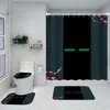 Klassieke brief gedrukte douche gordijnen designer print badkamer gordijn thuis toilet cover mat bad benodigdheden