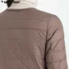 Invierno mujer abajo chaqueta ultra luz pato blanco abrigo largo delgado o-cuello cálido interior ropa de fondo más tamaño 4xl 210608