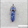 Pendentif Colliers Pendentifs Bijoux Forme Réel Améthyste Cristal Naturel Quartz Point De Guérison Chakra Perle Pierre Précieuse Opale Pierre Chaîne 2172 Q2