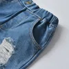 Top und Top Mode Kinder Casual Zerrissene Jeans Hosen Kinder Jungen Mädchen Gebrochene Lose Loch Denim Hosen für Frühling Herbst 210308