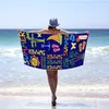 New Rectangular Digital Printing Beach Towel 70*150CM Microfiber Bath Towels Leaf Pattern Seaside Cushion Outdoor Picnic Camping XG0402