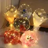 Novelbelysning LED Lysande ballong Rose Bouquet Transparent Bobo Ball Valentines Day Gift Birthda Birth Friend Friend Party Decorations Balloons Crestech