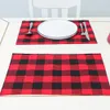 Buffalo Plaid Placemats Rode en zwarte Mats Pads Table Runner voor Home Holiday Christmas New Year Table Decorations