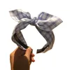 Bunny Ears Haarbogen Boho Ties Hoofdband Accessoires Band voor Dames Hoofdbanden Konijnen Oren Plaid Mode Serre Tete Hairband