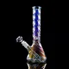 Narguilé Pipe À Eau Unique Bongs Avec 14mm Downstem Verre Vase Shisha Verre Bubbler En Gros Dab Rig 12,5 pouces