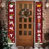 New Christmas New Year Decorations Merry Christmas Decoration Porch Signs Xmas Eve Banners for Indoor Outdoor Front Door Office Wall Party