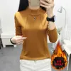 Tuangbiang 2020 Turtleneck de inverno Mantenha aquecido camisetas Mulher manga longa casual camiseta Algodão Cashmere Tops grossos Camiseta Mujer X0628