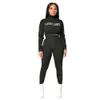 Lucky Label Women Clothing Tracksuit 2 Piece Matching Sets Turtleneck Pullover Crop Top High Waist Joggers Legging ActiveWear 210525