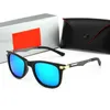 Модные дизайнер Солнцезащитные очки Classic Retro Pilot Frame Стеклянный объектив UV400 Защитные очки Sunnies с кожаным корпусом