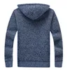 Vinter män sweatercoat hooded cardigan mens tjock sammet jacka casual stickad sweater mens cardigan vinter tröja man kläder 210813