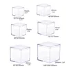 Jewelry Pouches Bags Plastic Transparent Box Bead Storage Container Square Earrings Candy Gift Party Rita22