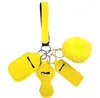 Festa Favor 11 Cores 5 Pcs Keychain conjunto Pompom pulso pulseira neoprene batom chaveiros chaveiros prata chaveiro para mulher homens chaveiros sn4156