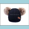 Beanie / Skl Caps Hats Hats、スカーフグローブファッションaessories 10スタイル冬男の子女の子ニットビーニー厚い赤ちゃんかわいいヘアボールキャップInfa