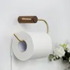 Porte-papier toilette Rouleau de noyer noir Porte-hêtre Organisateur Minimaliste Bois massif Laiton