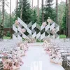 Centre de table de décoration de mariage à thèmes blancs, tapis miroir, chemin d'allée pour fête, fournitures de scène, accessoires de tournage, ornement, 2021