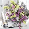 Decoratieve bloemen kransen 20 stks wit licht paarse kleur gedroogd vergeet-mij-niet-niet bloembos natuurlijke planten kerstbruiloft decoratie