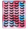 Newest 20 Pairs Thick Natural 3D Mink False Eyelashes Set Curly Crisscross Hand Made Reusable Multilayer Fake Lashes Soft Light Eyelash Extensions