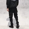 Мужские брюки Houzhou Black Cargo Punk Rave Joggers Men Jogging Tech White Осень Корейская уличная одежда хип-хоп на молнии ленты