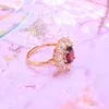 Pierścienie Półprzewajne 925 Srebro Srebrny Naturalny Garnet Pierścień Weddna Pierścień Weddna dla kobiet Bridal Jewelry7529966