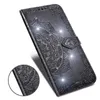 Коллеры по телефону кошелька для iPhone 14 13 12 11 Pro Max XS xr 7 8 плюс мандала из тиснений с вареньем из кожи.