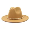 Wide Brim Hats Fedora Hat Men Women Wedding Party Bowler Artificial Wool Blend Winter Fashion Jazz ChapeauWholesale Elob22