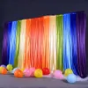 Wedding Decoration 10FTX20FT Ice Silk Rainbow Color Stage Backdrop Curtain Drape Children Birthday Background Wall Decor Baby Shower Party Supplies