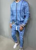 Gentlemen Set Men Tracksuit Zipper Fullset Jacket Suit Långärmad Stripe Coat Byxor Gym Casual Sportsuits