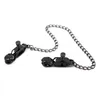 Metal Breast Bondage Clip Black Stainless Steel Nipple Clamps With Chain Silica gel pad9634780