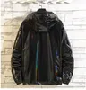 Men's Jackets 2021 Spring And Autumn Fashion Shiny Hoodie Black Silver Loose Coat Size M-5xl Couple Jacket