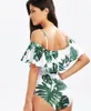 2018 Hot Sexy Ruffled One Piece Baddräkt Badkläder Kvinnor Av Skulder Monokini Bodysuit Ladies Fashion Beach Swim Wear Badkläder 294 x2