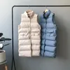 Gilets pour femmes 2021 Long manteau d'hiver gilet sans manches chaud vers le bas avec poches veste matelassée gilet d'extérieur