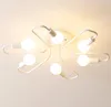 LED taklampor flera E27 lampa bas svart vitguld 6 huvuden för vardagsrum sovrum kreativitet vintage taklampor