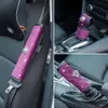 3 pièces/ensemble couverture de frein à main de voiture pommeau de vitesse couvercle de manette de vitesse couverture de ceinture de sécurité de frein à main de voiture automatique rose/violet