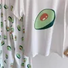 Kvinnor Pine Avokado Frukt Loose Short Sleeve T-shirt Top Byxor Pajama Set 2021 x0526