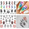 Dragon Snake Nail Sticker Chinese Stijl Nail Water Transfer Slider Abstract Jaar Karakter Decal Manicure SASTZ1114-1137-1.