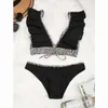 Ruffle Bikinis Push Up Bikini Set Micro Swimsuits Women Swimwear Thong Bathing Suit Sexy Biquini Swimming For 210625