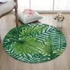 Miracille Round Tapijten voor Woonkamer Groene Tropische Gedrukt Parlor Slaapkamer Stoel Tapijten Toilet Bad Decorate Antislip Deur Mat 210301