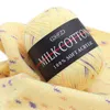 1 pc 50g leite algodão bebê macio artesanato de lã camisola supersoft crochet lote tricô 2 cores colorido y211129