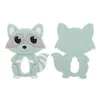 10pcs Raccoon Silicone Teether Food Grade Baby Teething Pacifier Chain Animal Mordedor Rodent Chewable Feeding Toys Pendant 211106