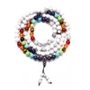 Fios de miçangas Reiki 7 Chakra Healing 108 Bracelete de Mala para Mulheres Homens de Lava Rock Stone Charme ou Jóias de Moda de Colares Fawn22