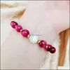 Bracelets porte-bonheur Bijoux Oeil de tigre violet naturel Cristal de gypse transparent Pl Bracelet Wangfu Pierre Richesse Fille Ins Vent Cadeau Diy Drop Deli