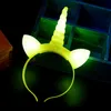 Cadeau Halloween Unicorn Bandeau LED Flash Light Kids Cadeau Halloween Party Décoration Éclairer des bandes de tête de licorne