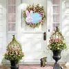 Panneau en bois de pâques, fournitures de fête, lapin, poussin, œuf, porte murale suspendue, maison, jardin, décoration de printemps