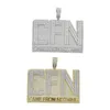 Chaînes Glacé Étincelles Lettre Zircone Cubique Venue de Rien Pendentif Personnalité Tendance Mode Hip Hop 5A CZ CFN Charme Neck200N