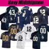 Maglia da calcio Custom Navy Midshipmen # 8 Dalen Morris # 23 Myles Fells # 34 Jamale Carothers # 54 Diego Fagot # 80 Mark Walker Maglie