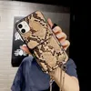 Snakeskin Pattern Cases Strap Cord Telefoonhoesje voor iPhone 12 Mini 11 13 PRO MAX XR X 7 8 Plus SEE2020 Kaart Pocket Crossbody Portemonnee Cover