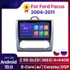 2 Din bil DVD 9 tum Android 10.0 Player DSP GPS-navigering Touchscreen Quad-Core Radio för 2004-2011 Ford Focus EXI på